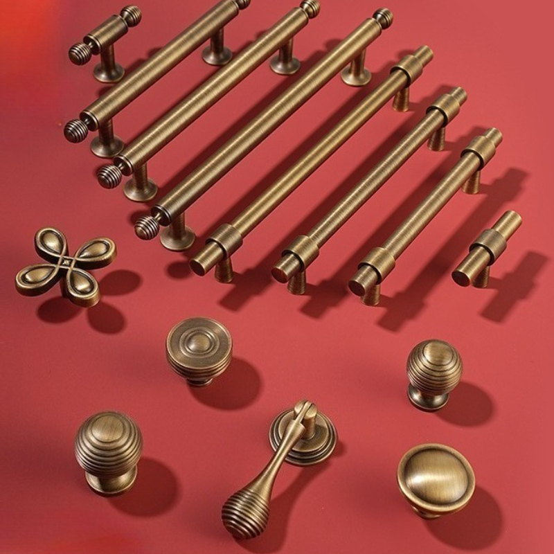 Furniture Hardware High End - Высококачественная твердая латунная ручка шкафа, античная