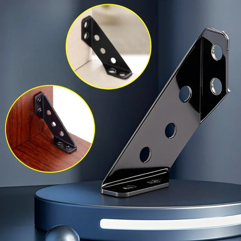 Furniture Hardware Connectors - Черный многофункциональный угловой кронштейн, крепеж для