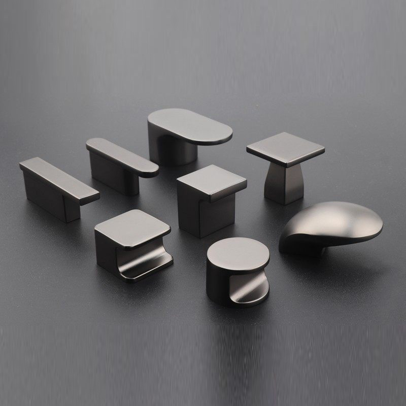 Furniture Hardware High End - 1 шт. Черная никелированная матовая серая
