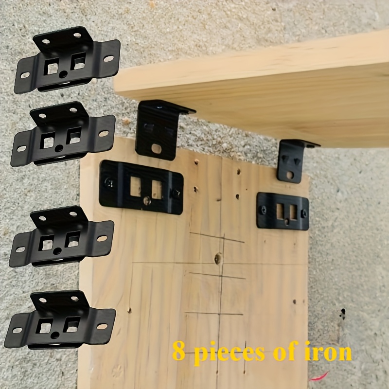 Furniture Hardware Connectors - 4 комплекта металлических крепежных клипс 2-в-1,